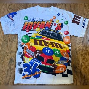Ernie Irvan M&M's Racing Team 1999 Vintage All-Over Print T-Shirt Size XL